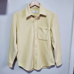 TNA Aritzia Fleece Button-Up Shirt Jacket Shacket Butter Yellow Women's Small